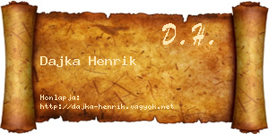 Dajka Henrik névjegykártya